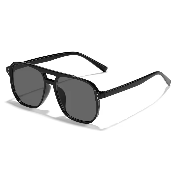 Nuevo con tachuelas, gafas de sol de moda, gafas de sol para mujer, gafas de sol de doble haz, gafas de sol de piloto Retro calientes - 1