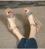 Sandalias de cuña para mujer, novedad de verano 2025, zapatos de mujer de una sola tira con suela gruesa, zapatos de plataforma de moda estilo hada - details 3