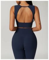 Ropa interior deportiva con espalda cepillada para mujer, sujetador de Yoga antigolpes, camisetas sin mangas transpirables de secado rápido para correr, entrenamiento, ocio y Fitness - details 2