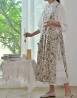Delantal extendido ajustable con estampado coreano impermeable, delantales de cocina de algodón y babero para restaurante para mujer, tienda para hornear - details 17