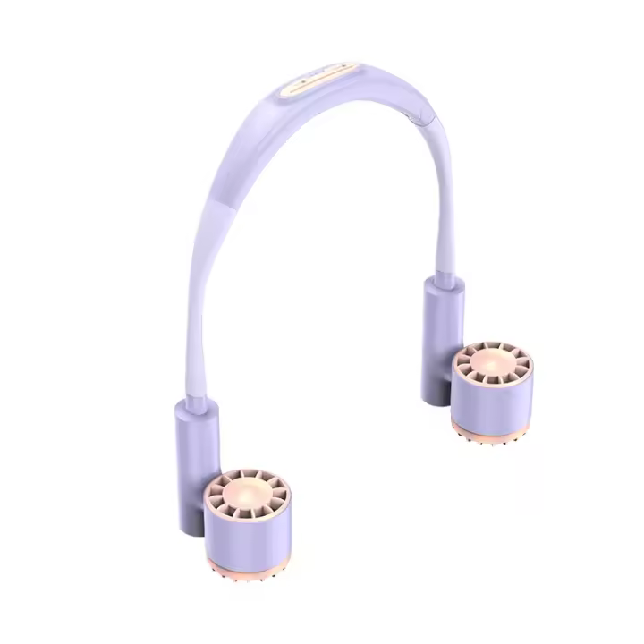 Ventilador de cuello colgante con carga tipo C, batería de 2400 mAh, ventilador de turbina Halter pequeño portátil, ventilador silencioso para viajes al aire libre y deportes - 1