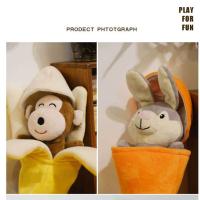 Alivia el aburrimiento, juguetes de peluche para perros, entretenimiento personal, juguete chirriante para perros resistente a mordeduras, zanahoria desmontable, conejo, juguete para ocultar comida para mascotas - details 1