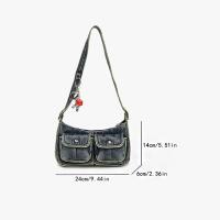 Bolso de mano de moda, bolso vaquero Retro, bolso cruzado para axila, bolso de hombro para chica picante, bolso para axila, bolso de tela Y2K, ropa de calle - details 0