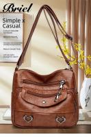 Bolso cruzado de cuero suave de gran capacidad para mujer, bolso de mamá moderno, combina con el día a día - details 0