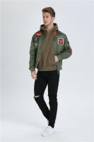 Chaqueta de vuelo de piloto de satén para hombre, cortavientos militar bordado a prueba de viento, primavera fina y verano - details 7