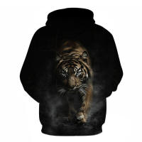 Sudadera con capucha informal para hombres y niños, con impresión digital 3D de tigre arcoíris, nueva - details 21