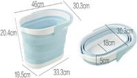 Cubo plegable portátil, lavabo sólido, lavabo multifuncional, cubo de plástico limpio para turismo al aire libre, 46 x 30,3 x 20,4 cm - details 0