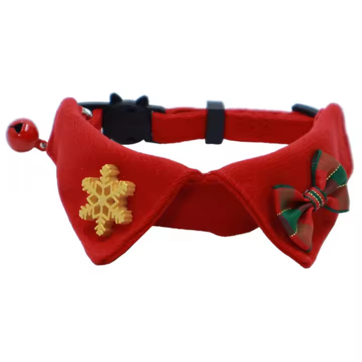 Lindo gatito collar de Navidad con campana 18-28 cm/7,09-11,02 pulgadas Collar de pajaritas de gatito cómodo suave - 1