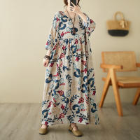 Vestido Vintage de Algodón de Manga Larga Talla Grande, Elegante y Suelto para Mujeres - details 75