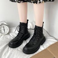 Nuevas Botas Cortas Versátiles Con Cordones Para Mujer, Botas Individuales De Primavera Y Otoño, Botas Finas De Locomotora - details 4