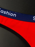 Tanga de algodón 100% para mujer y niña, ropa interior con cinturón y Letras a la moda - details 2