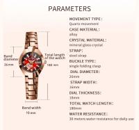 Reloj de mujer a la moda con calendario y diamantes, resistente al agua, que brilla en la oscuridad, reloj para mujer - details 6