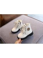 Botas De Cuero Para Niños Y Niñas 2020 Otoño-Invierno Con Plush Antideslizante Impermeable Y Cálidas Botines De Moda Para Niños Talla 21-30 - details 10