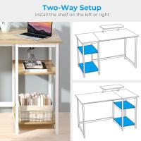 Escritorio de Computadora con Estantes Reversibles Mesa de Oficina para Ahorro de Espacio - details 37