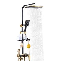 Moderno Ajustable Altura Grifo de Ducha de Cobre Juego de Cabezal de Lluvia para Baño con 3 Modos de Rociado Mejoras del Hogar Herramientas - details 3