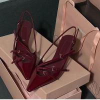 Sandalias con correa en el tobillo para mujer, zapatos de tacón alto y fino con punta estrecha, a la moda, para verano - details 9