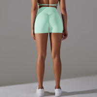 Nessaj-pantalones cortos de yoga para mujer, shorts de cintura cruzada, sensación desnuda, para gimnasio, fitness, a prueba de sentadillas, con paquete - details 10