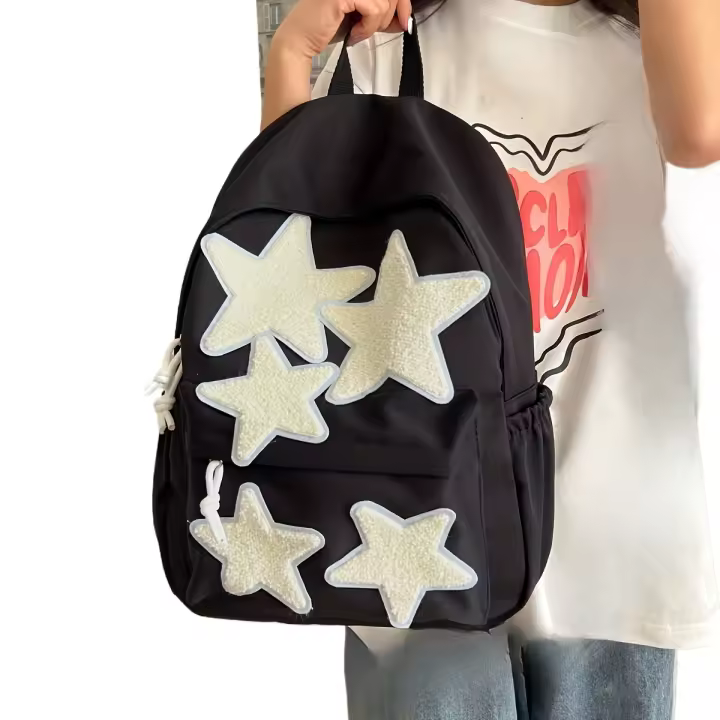 Mochila decorativa Kawaii Star, Bolsa escolar preppy linda, Bolsa de computadora para mujer para todos los días y mochila - 1