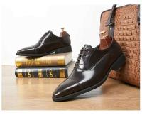 Zapatos Oxford clásicos de charol para hombre y cómodos zapatos de vestir informales de moda de otoño, con logotipo de entrega a domicilio - details 0