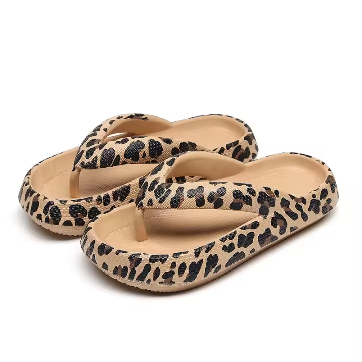 Sandalias de Mujer de Verano Comodas Suela Gruesa de Nube, Estilo Leopardo, Perfectas para Viajes y Vacaciones - 1