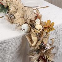 Enredadera artificial de hoja de arce de otoño de 190 cm, enredadera de calabaza de Halloween con bayas blancas realistas, plantas falsas de calabaza de plástico - details 1
