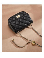 Bolso de cadena de rombo de viento fragante pequeño con bola dorada Bolso bandolera de gran capacidad versátil de moda de alta gama Bolso de hombro de nicho francés - details 2