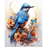 Pintura de Ruopoty por número de pájaro azul en lienzo acrílico Marco de arte de pared DIY Regalo de arte pintado a mano Decoración del hogar - details 0