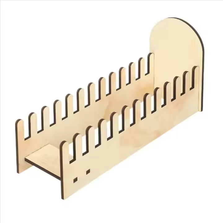 Soporte de exhibición de tarjetas de felicitación de madera de 4 niveles, estante de almacenamiento de tarjetas de visita de diseño moderno DIY, estante decorativo desmontable - 1