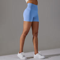 Nessaj-pantalones cortos sin costuras para mujer, Shorts deportivos elásticos de realce de cadera, transpirables, para gimnasio - details 28