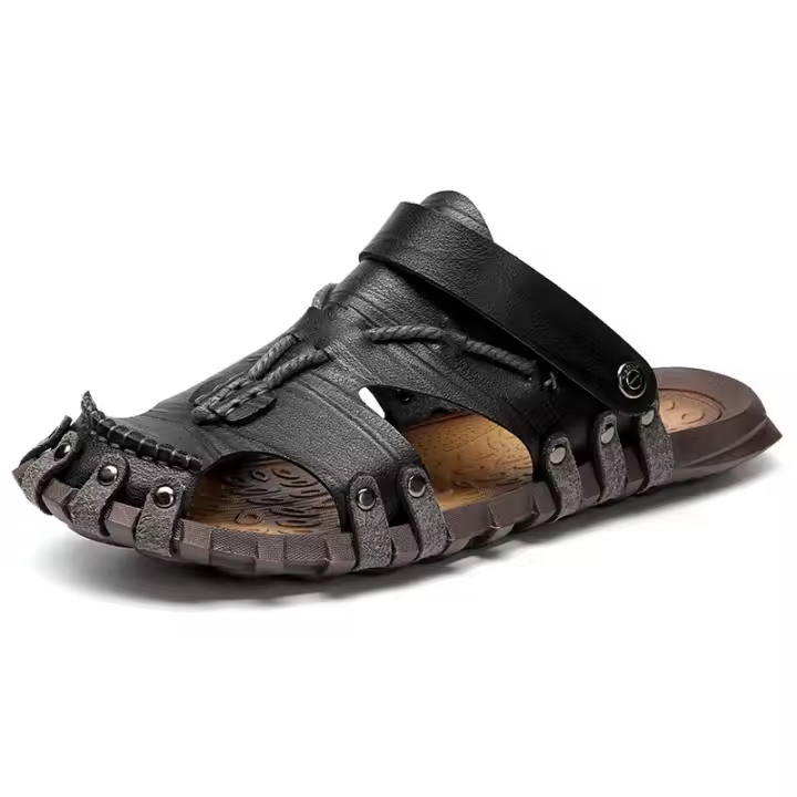 Novedad de verano Baotou, sandalias informales hechas a mano para hombre grandes transfronterizas, sandalias antideslizantes de doble uso para vacaciones en la playa al aire libre - 1