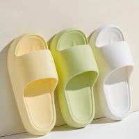 Zapatillas de casa sólidas de suela gruesa: toboganes interiores antideslizantes de verano para mujer, zapatillas de baño para hombres y mujeres - details 0