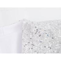 BUNO-2025 novedad de verano, traje informal de manga larga con cuello en V y lentejuelas para mujer, conjunto de pantalones cortos informales de cintura alta - details 7
