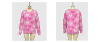 Suéter de punto para el día de San Valentín para mujer - Jersey de manga larga con cuello redondo y diseño de perlas y corazones, prendas de punto informales y acogedoras para invierno - details 8