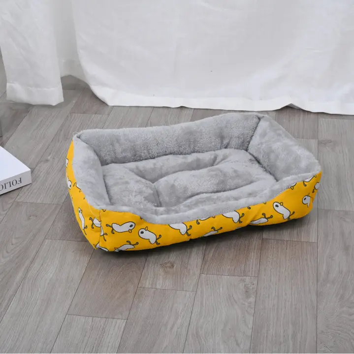Almohada para Nido de Mascotas Resistente a Mordiscos y Arañazos Desmontable y Lavable en Todas las Estaciones Almohada Elevada y Gruesa de Algodón y Lino para Perros - 1