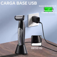 Afeitadora eléctrica de espalda para hombres con recortador de precisión, segura y confiable con elemento de afeitado, base de carga, afeitadora eléctrica húmeda y seca - details 6
