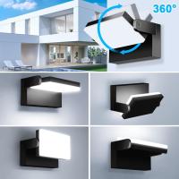 Apliques LED 60W Pared Exterior Interior 360 °   Rotación Negra Lámpara de Pared para Entrada Terraza Pasillo Focos LED Exterior 5000 Lumen Blanco Cálido 3000K Impermeable - details 16