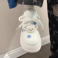 Zapatillas Deportivas con Plataforma Azul Kawaii Zapatos Blancos Coreanos Informales para Mujer - details 1