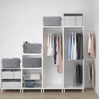 Contenedor de almacenamiento de tela gris con asas, cesta pequeña - details 2