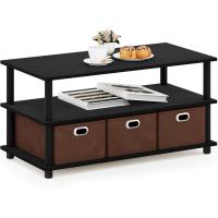 Mesa de Centro con Cajones Madera de Ingeniería Roble Francés/Negro/Negro - details 10