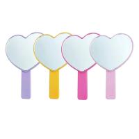 Handheld Mirror Small Heart Shaped Makeup Mirror Portable Plastic Travel Mirror for Women Girls
