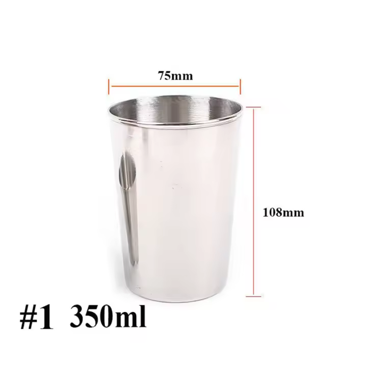 Taza de acero inoxidable de 350/500ml, vaso portátil de Metal para agua potable, café, cerveza, viaje, acampada - 1