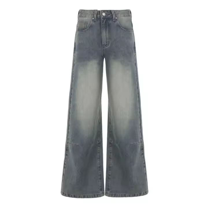 Jeans Casuales Versátiles de Cintura Baja para Mujeres Pantalones de Pierna Ancha y Delgados con Bolsillos - 1