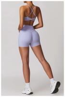 Pantalones cortos sólidos para mujer, pantalones cortos de Yoga para correr, Push Up, entrenamiento, gimnasio, pantalones cortos deportivos de cintura alta, mallas cortas, ropa de Yoga - details 17