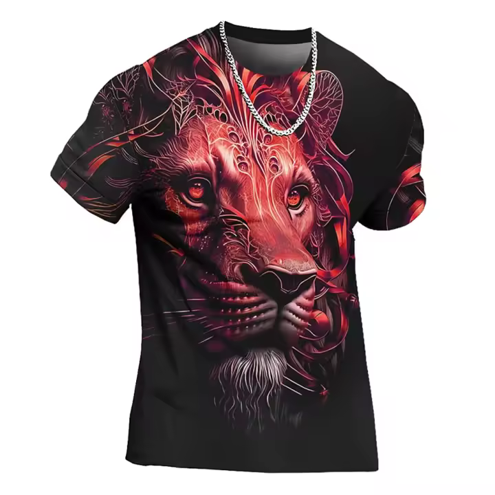 Camiseta 3d de manga corta para hombre, ropa de moda de manga larga, estampado en Color, Animal, planta, persona, ropa de belleza - 1