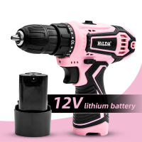 HILDA-destornillador eléctrico inalámbrico de litio, taladro de mano perforado, 12V, color rosa - details 3