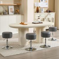 Taburetes de Maquillaje Redondos Pequeños Regulables en Altura, 54-69 cm, Taburetes Bar Bajo PU para Tocador, Dormitorio, Oficina en Casa y Salón - details 7