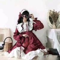 Vestido lolita para mujer, lindo estilo japonés Haruku con mangas largas y falda suave de corte A para primavera y verano - details 4