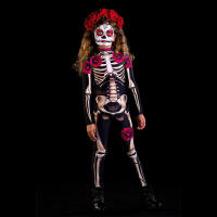 Disfraz de esqueleto aterrador para Halloween, mono de calavera de terror para la familia, trajes de pijama para fiesta de Carnaval - details 6
