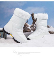 Botas de nieve impermeables con cremallera para mujer, botines cálidos de felpa, de algodón, de alta calidad, para exteriores, Invierno - details 14