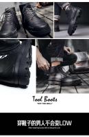 2024 Botas Para Perro Vestido de cuero real con forro de piel negra para botines cálidos para hombre - details 5